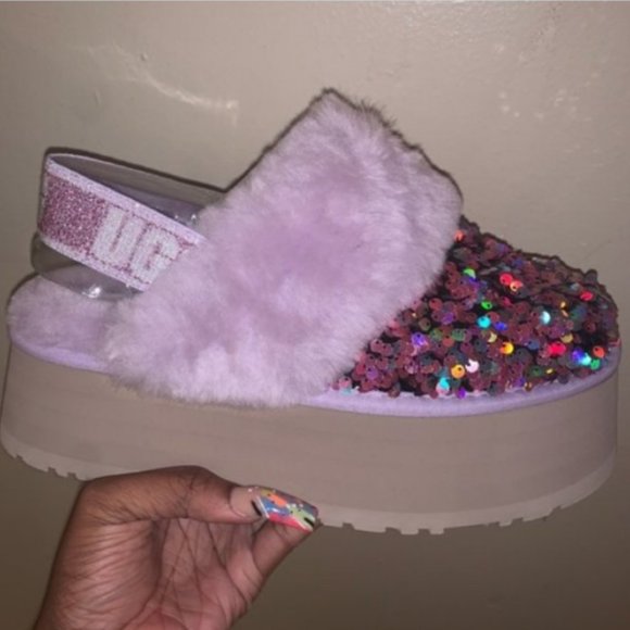 Ugg Shoes | Ugg Funkette Stellar Sequin Flatform Slipper | Color: Purple | Size: 8 | Ejj_Angel's Closet